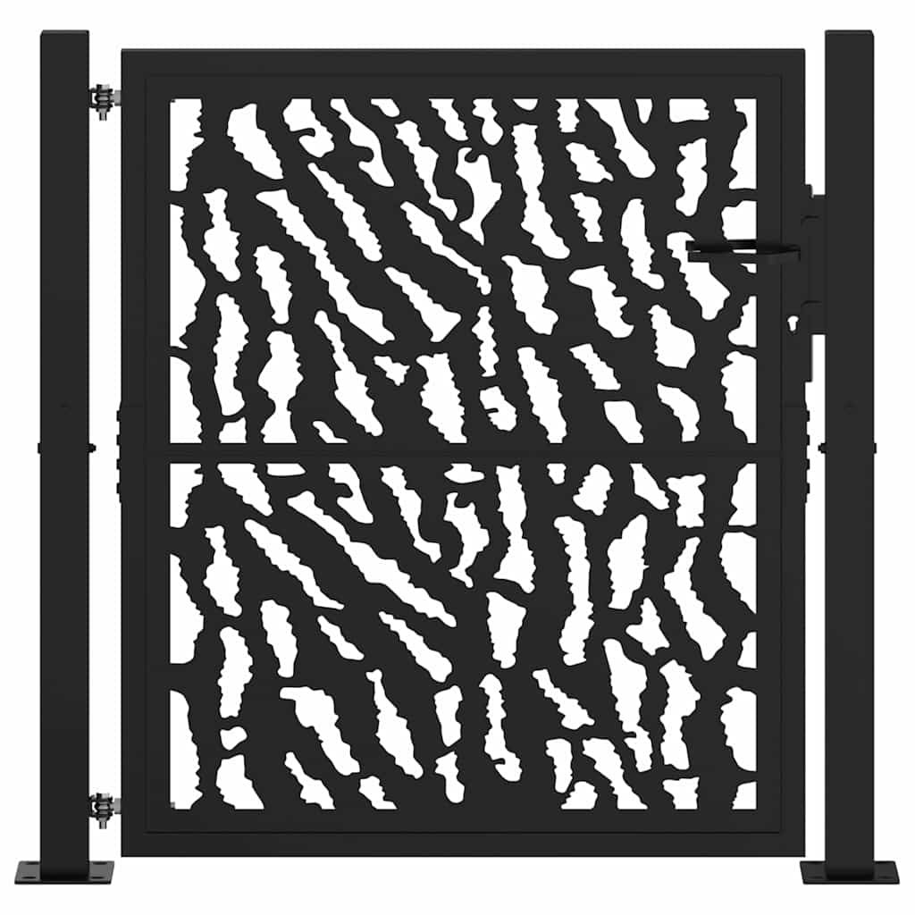 vidaXL Portail de jardin noir 105x105 cm acier conception de tracés