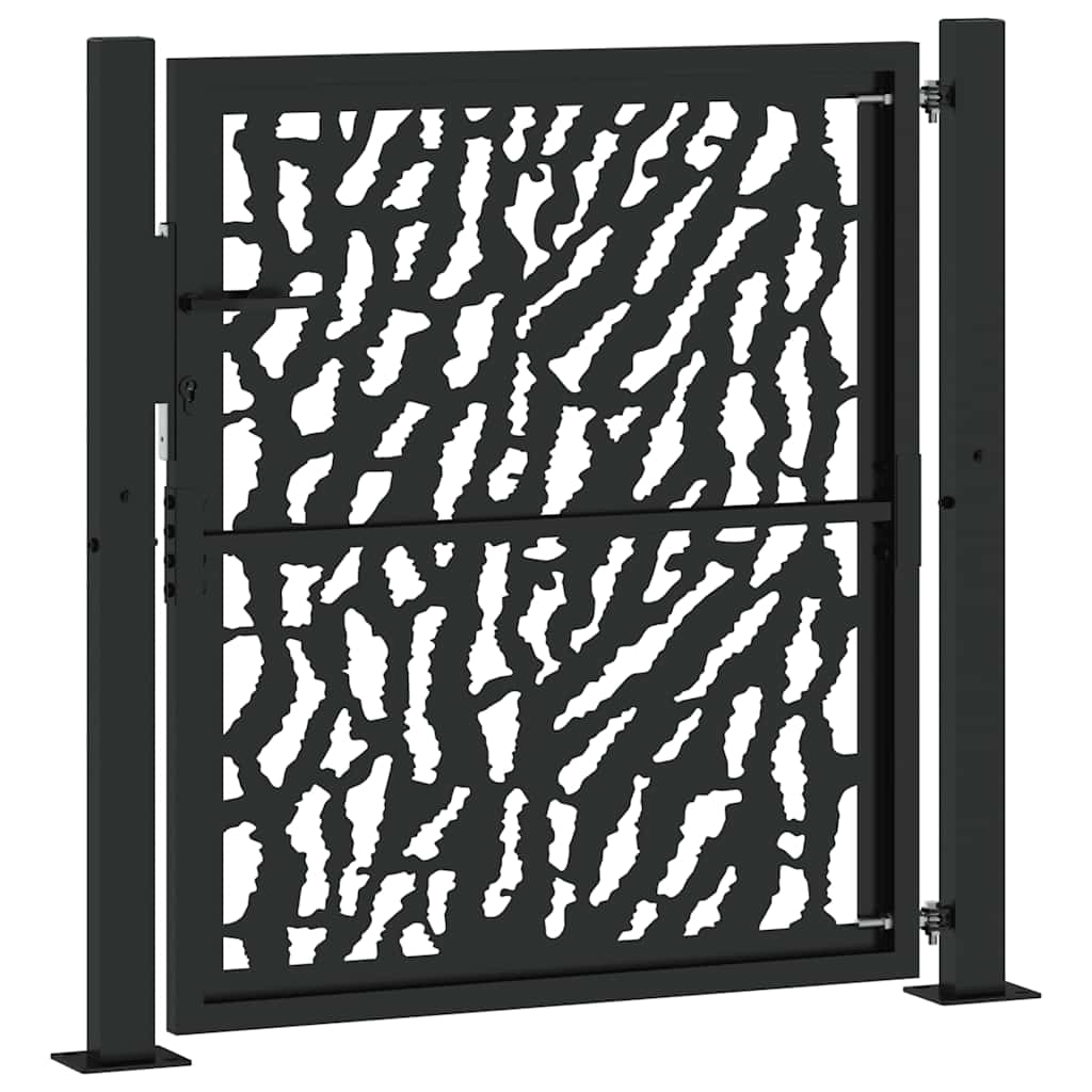 vidaXL Portail de jardin noir 105x105 cm acier conception de tracés