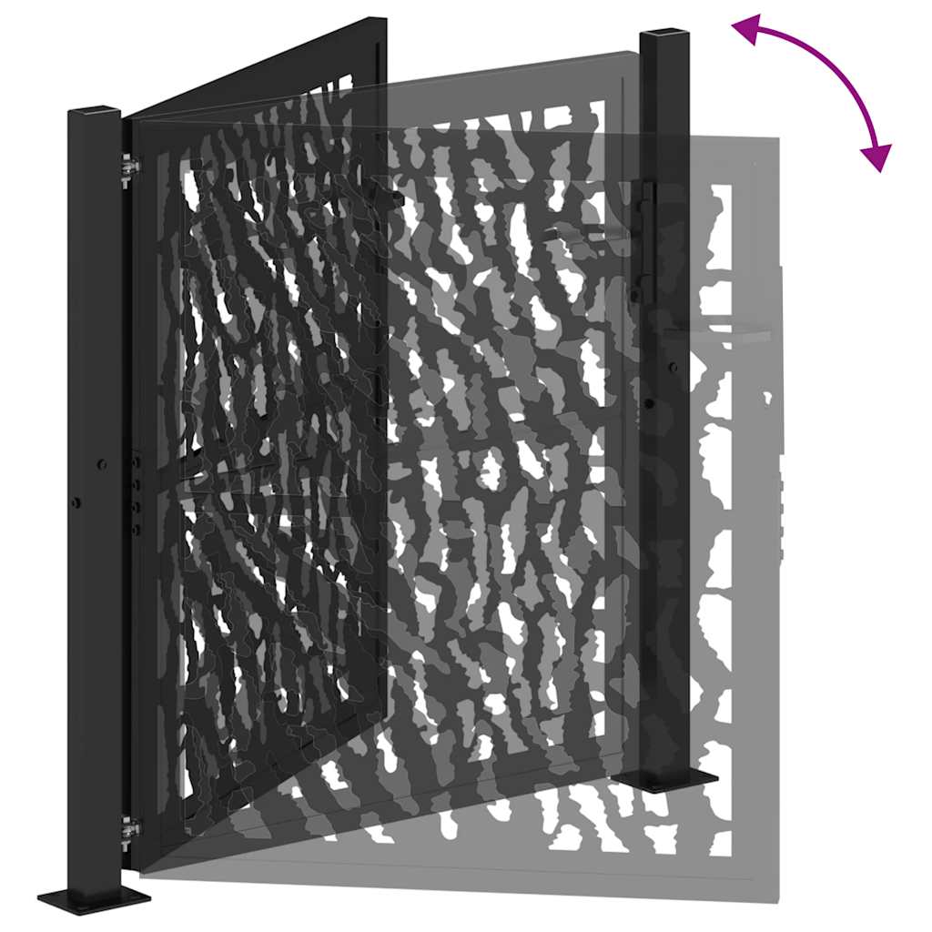 vidaXL Portail de jardin noir 105x105 cm acier conception de tracés