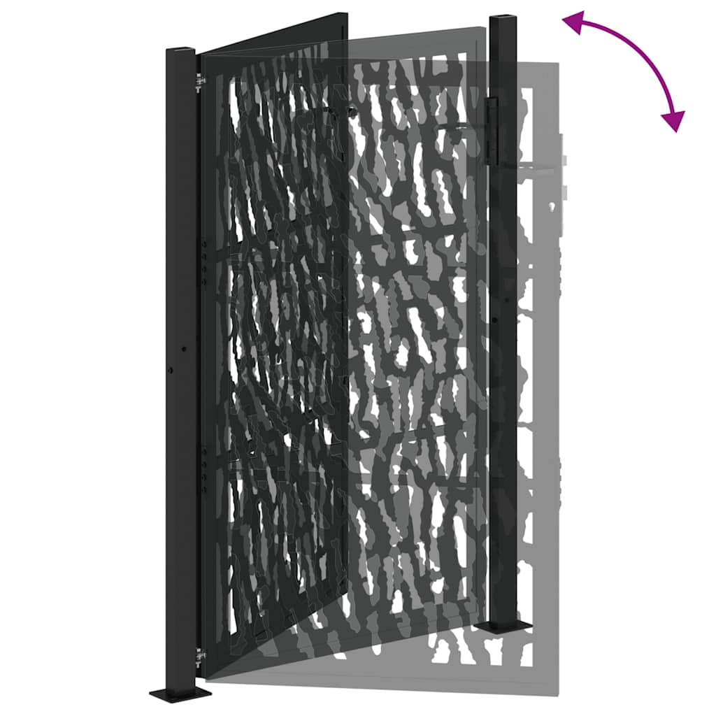 vidaXL Portail de jardin noir 105x155 cm acier conception de tracés