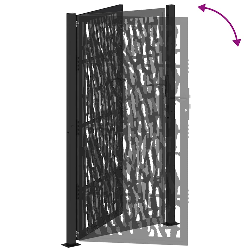 vidaXL Portail de jardin noir 105x180 cm acier conception de tracés