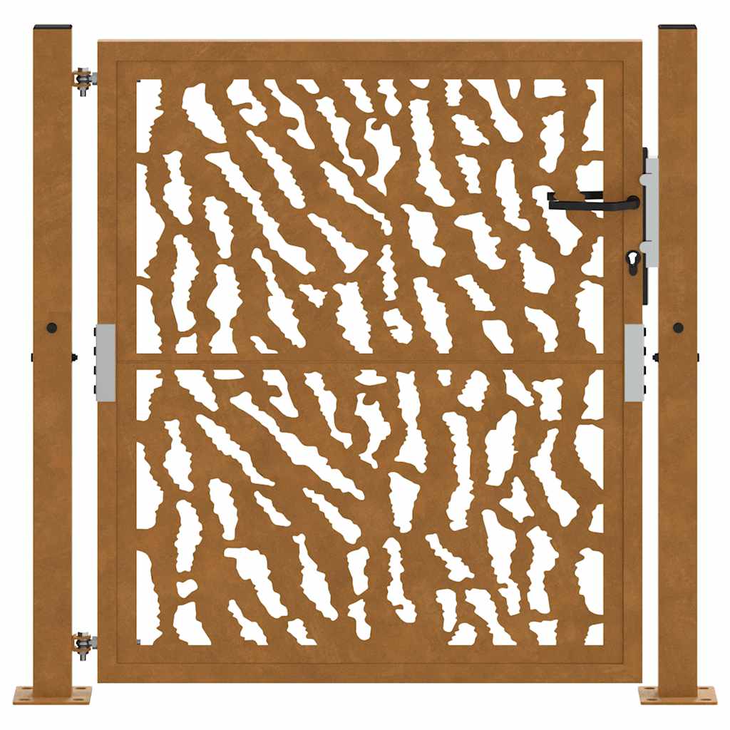 vidaXL Porte jardin acier résistant aux intempéries conception tracés