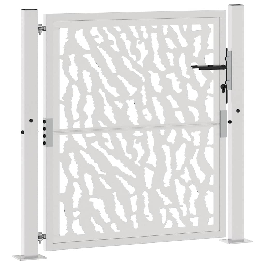 vidaXL Porte jardin acier résistant aux intempéries conception tracés