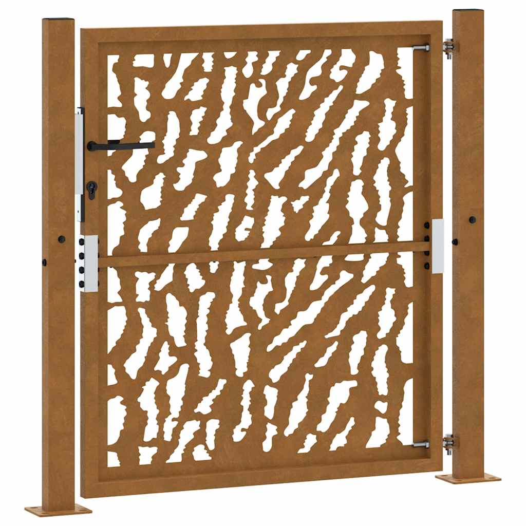 vidaXL Porte jardin acier résistant aux intempéries conception tracés