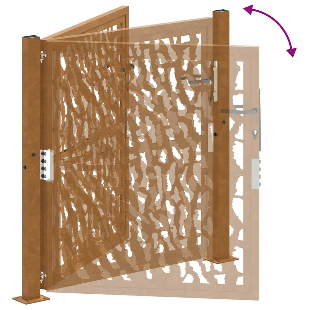 vidaXL Porte jardin acier résistant aux intempéries conception tracés