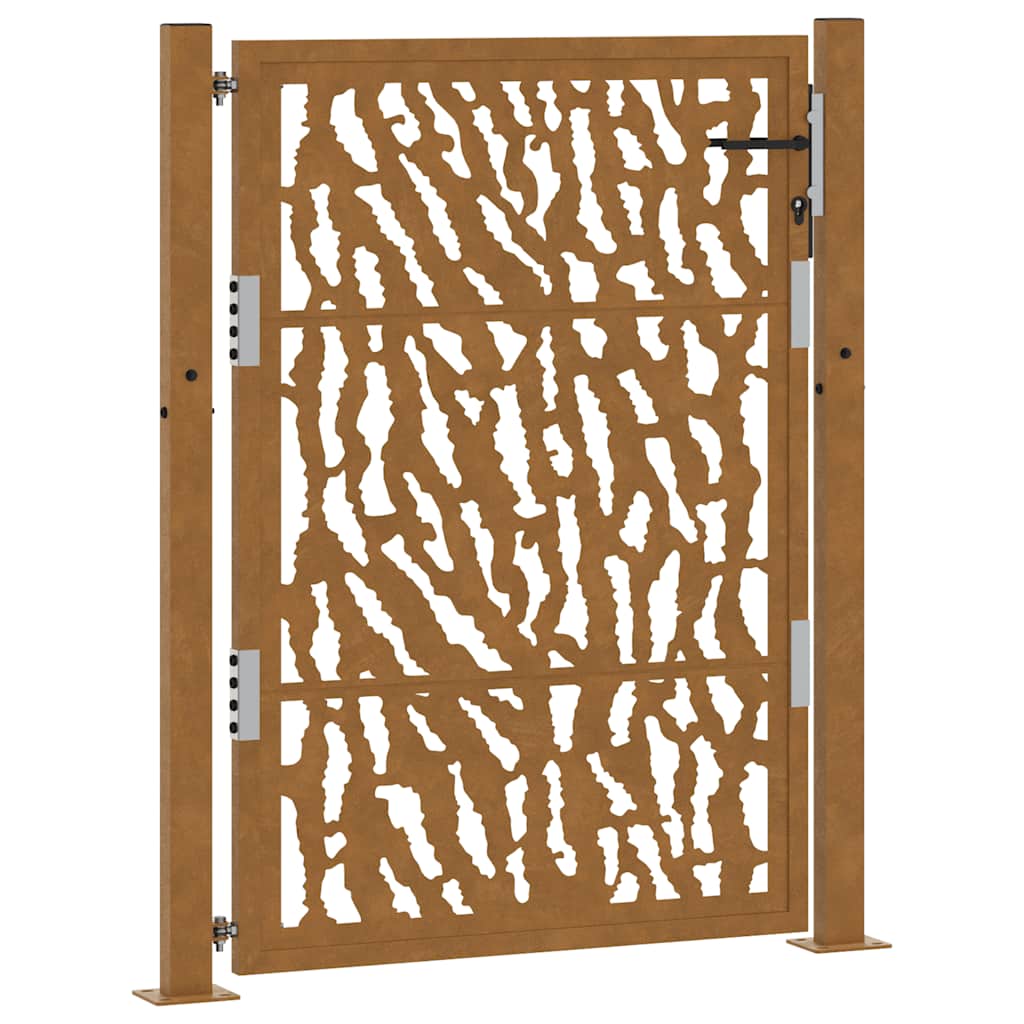vidaXL Porte de jardin acier résistant aux intempéries design tracés