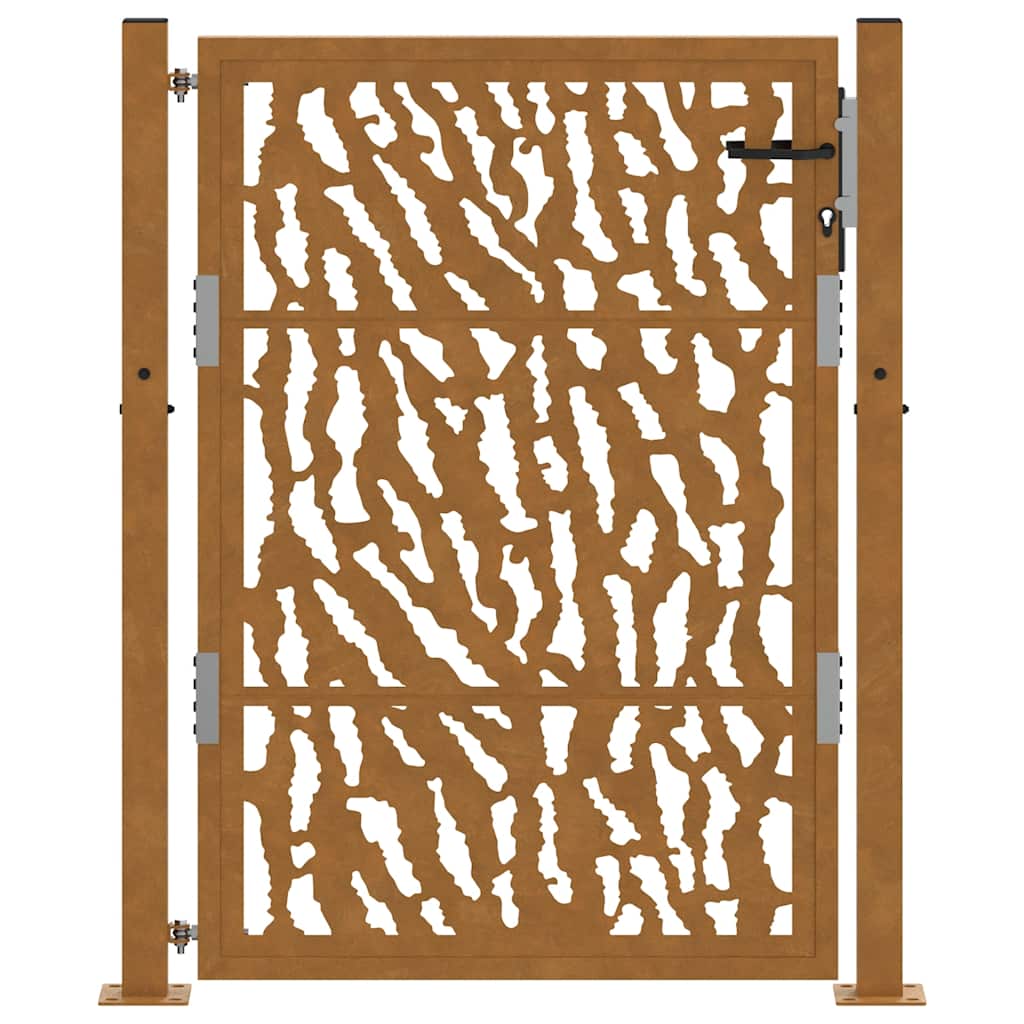 vidaXL Porte de jardin acier résistant aux intempéries design tracés