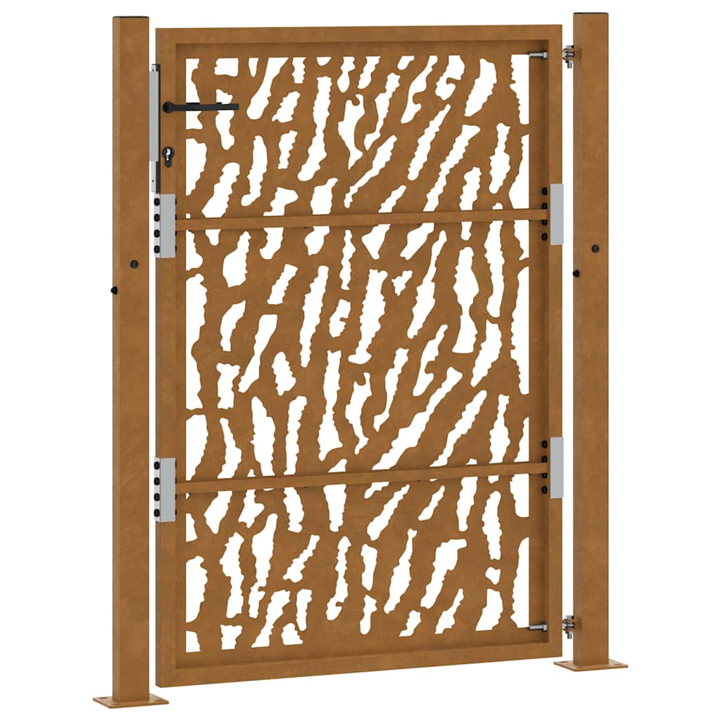 vidaXL Porte de jardin acier résistant aux intempéries design tracés