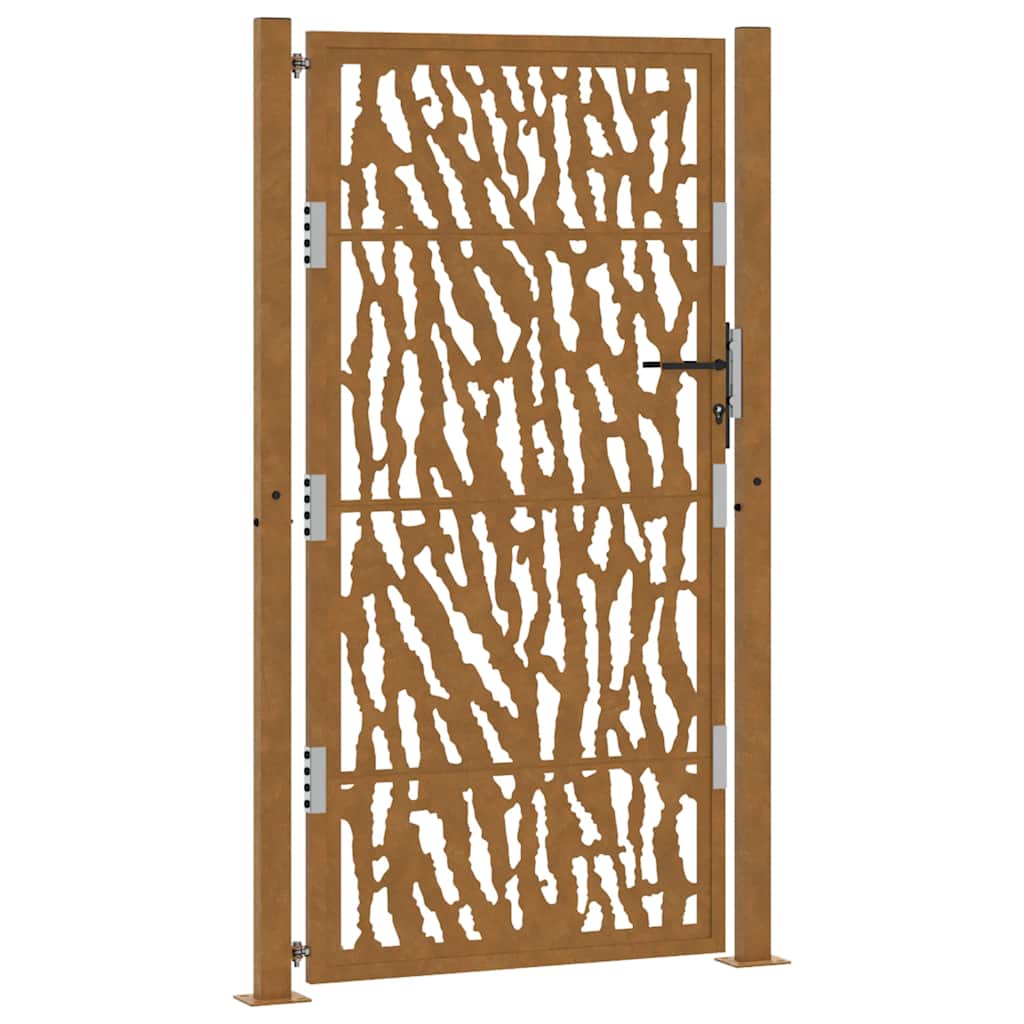 vidaXL Porte de jardin acier résistant aux intempéries design tracés