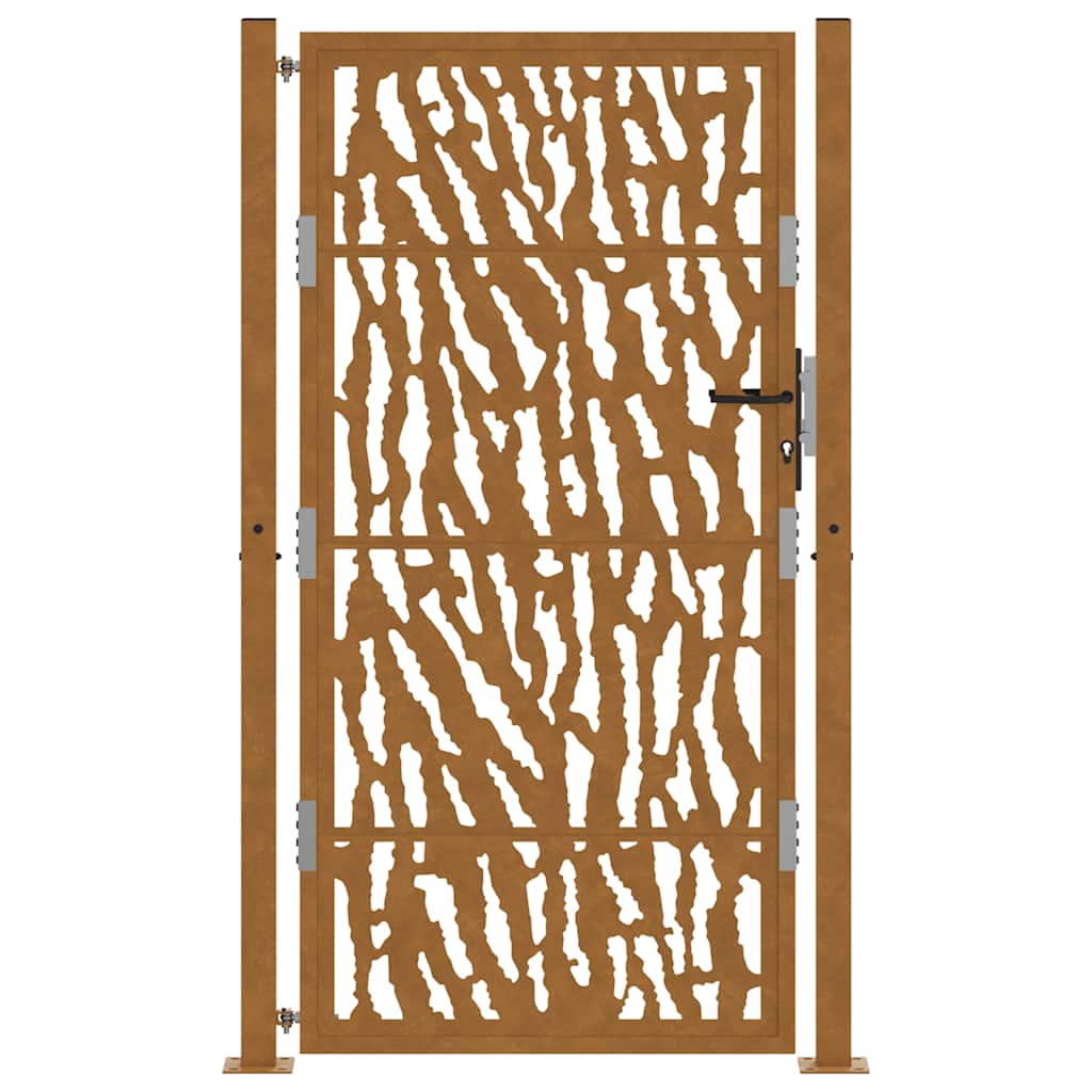 vidaXL Porte de jardin acier résistant aux intempéries design tracés