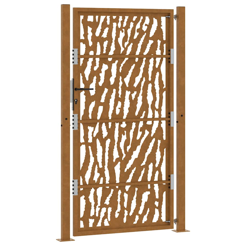 vidaXL Porte de jardin acier résistant aux intempéries design tracés