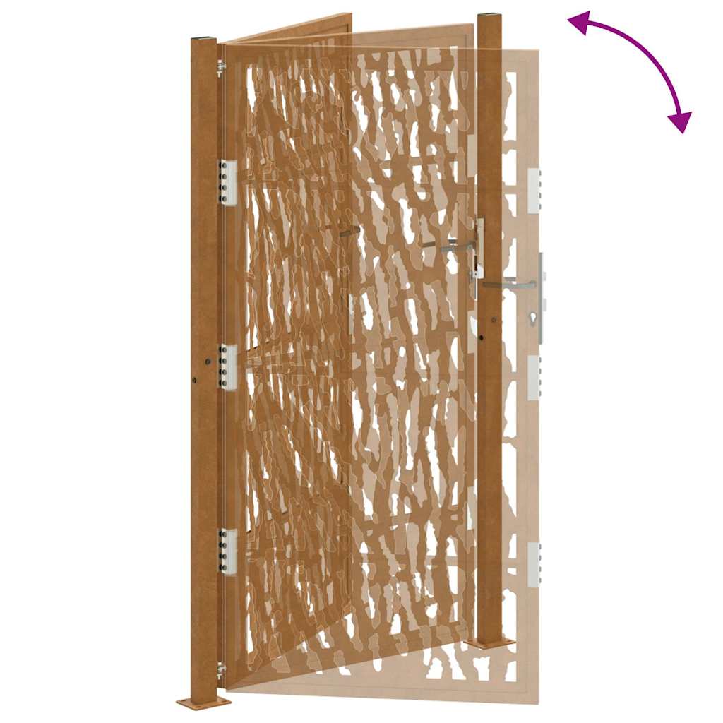 vidaXL Porte de jardin acier résistant aux intempéries design tracés