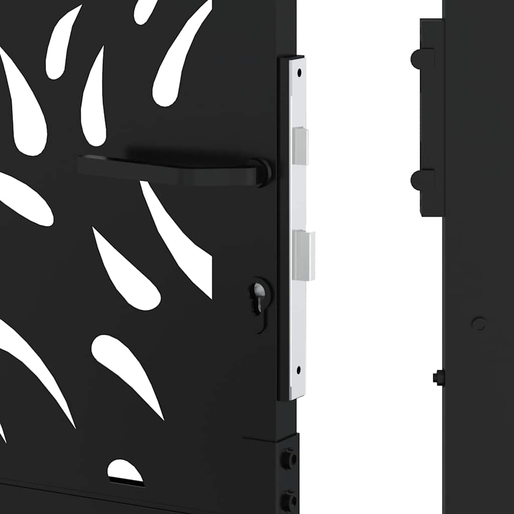 vidaXL Portail de jardin noir 105x180 cm acier conception de flamme