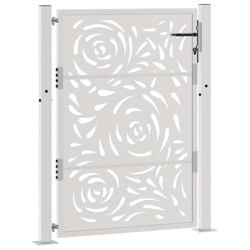 vidaXL Porte de jardin acier résistant aux intempéries design flamme