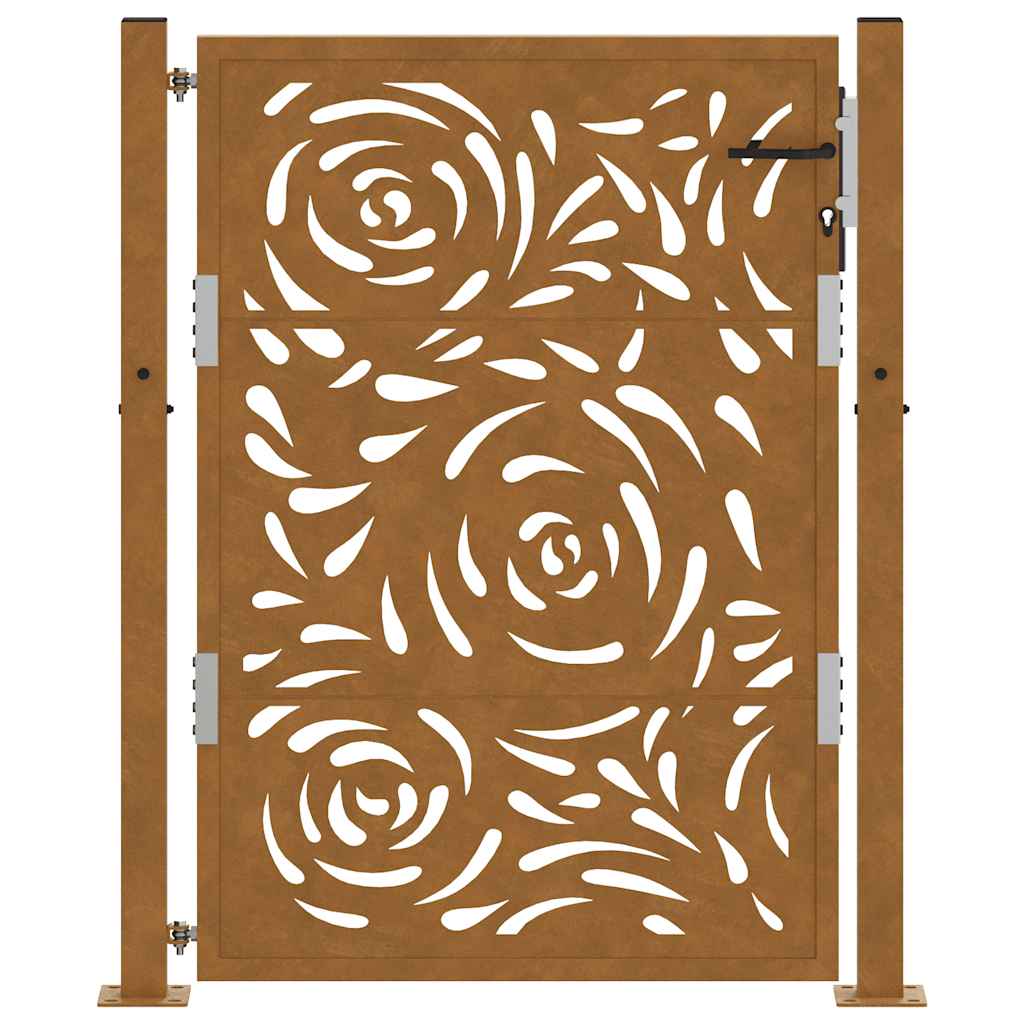 vidaXL Porte de jardin acier résistant aux intempéries design flamme