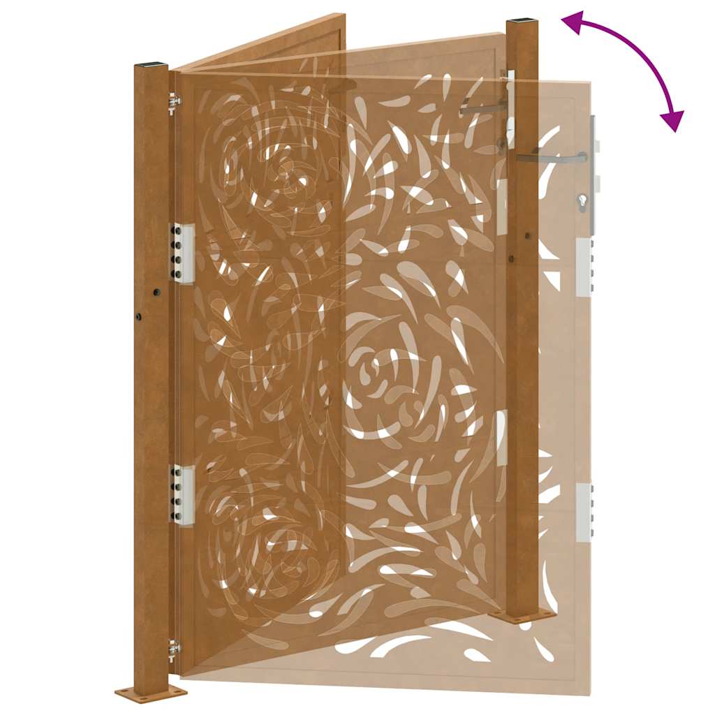 vidaXL Porte de jardin acier résistant aux intempéries design flamme