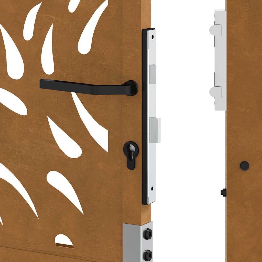 vidaXL Porte de jardin acier résistant aux intempéries design flamme