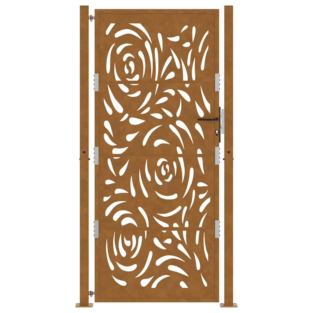 vidaXL Porte de jardin acier résistant aux intempéries design flamme
