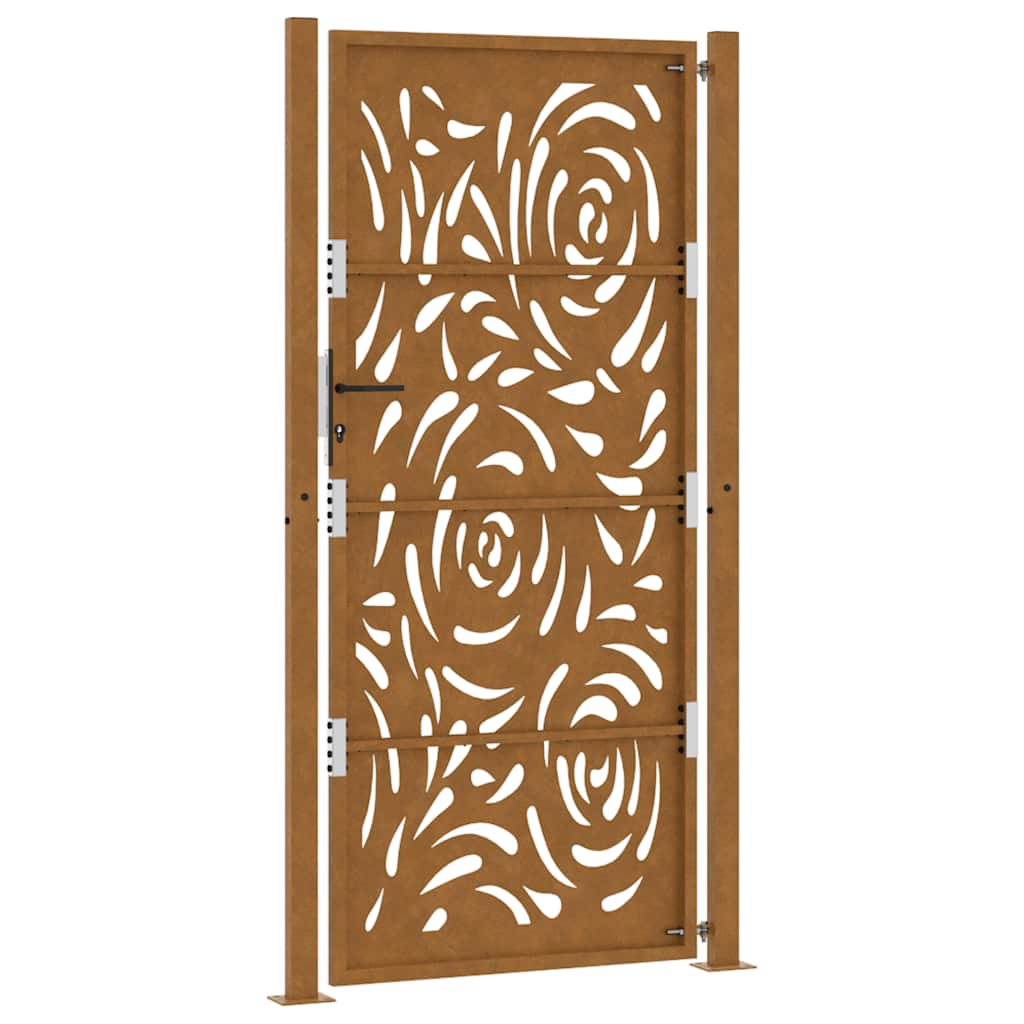 vidaXL Porte de jardin acier résistant aux intempéries design flamme