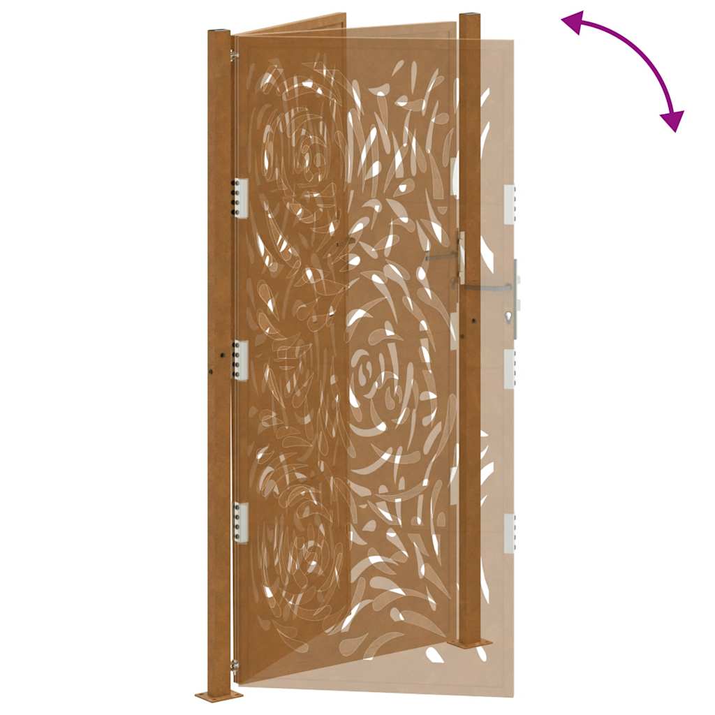 vidaXL Porte de jardin acier résistant aux intempéries design flamme