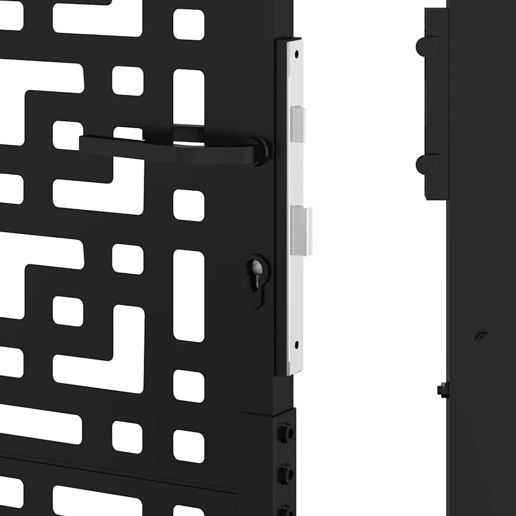 vidaXL Portail de jardin noir 105x105 cm acier conception croisée