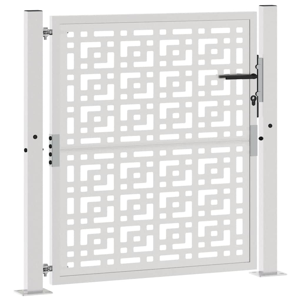 vidaXL Porte de jardin acier résistant aux intempéries design croisé