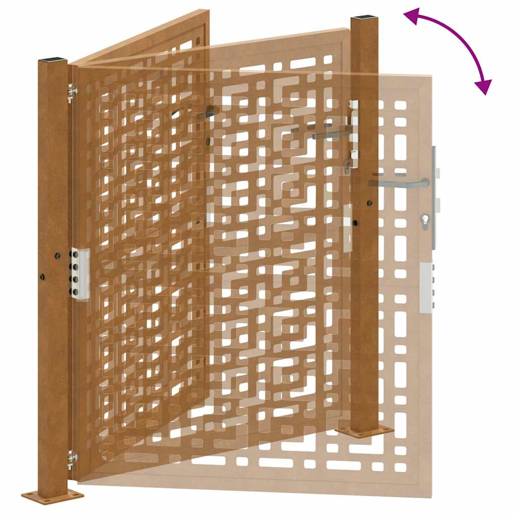 vidaXL Porte de jardin acier résistant aux intempéries design croisé