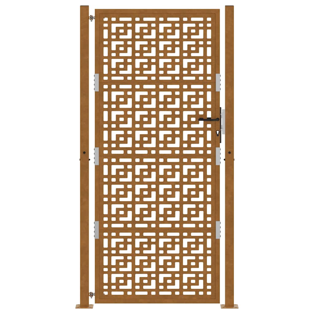 vidaXL Porte de jardin acier résistant aux intempéries design croisé