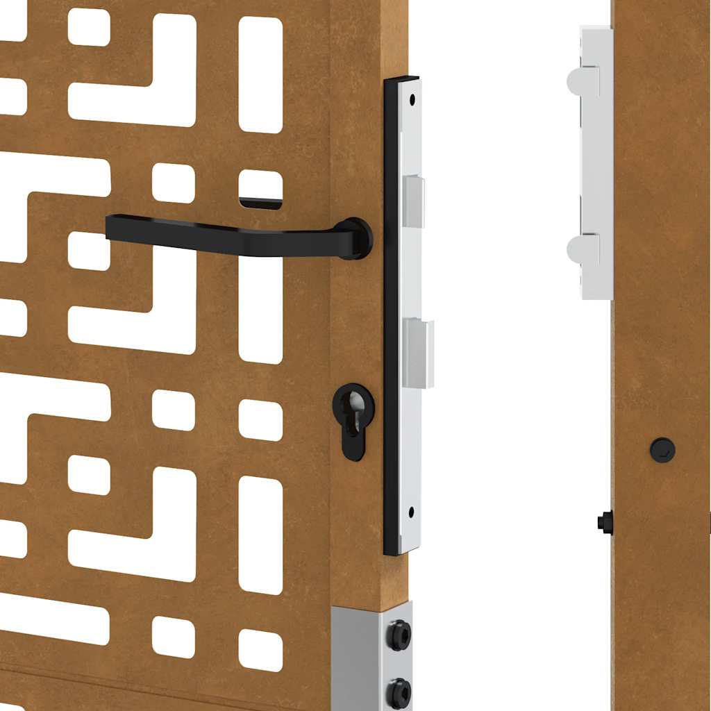 vidaXL Porte de jardin acier résistant aux intempéries design croisé