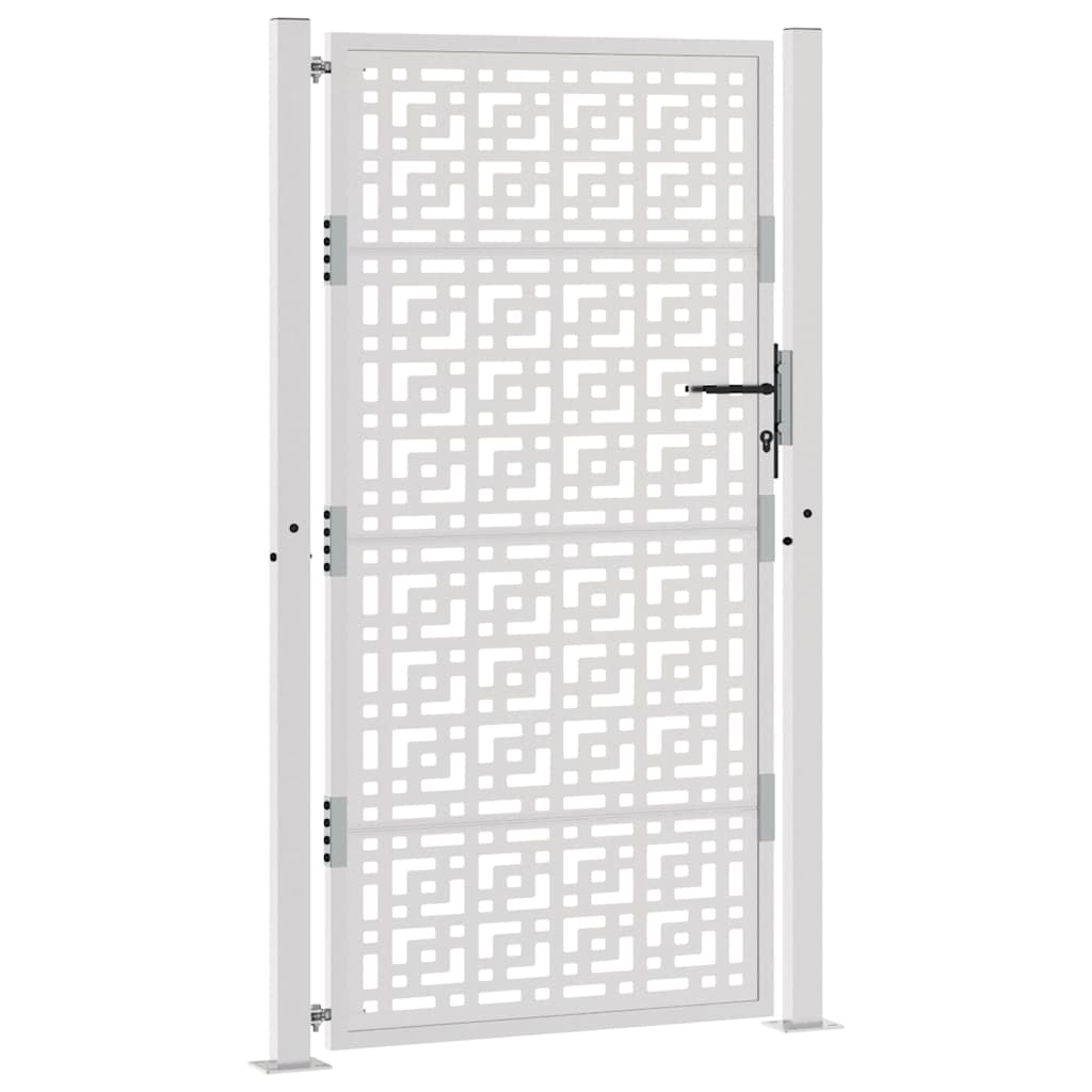 vidaXL Porte de jardin acier résistant aux intempéries design croisé