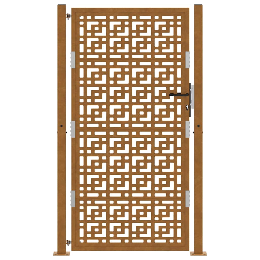 vidaXL Porte de jardin acier résistant aux intempéries design croisé