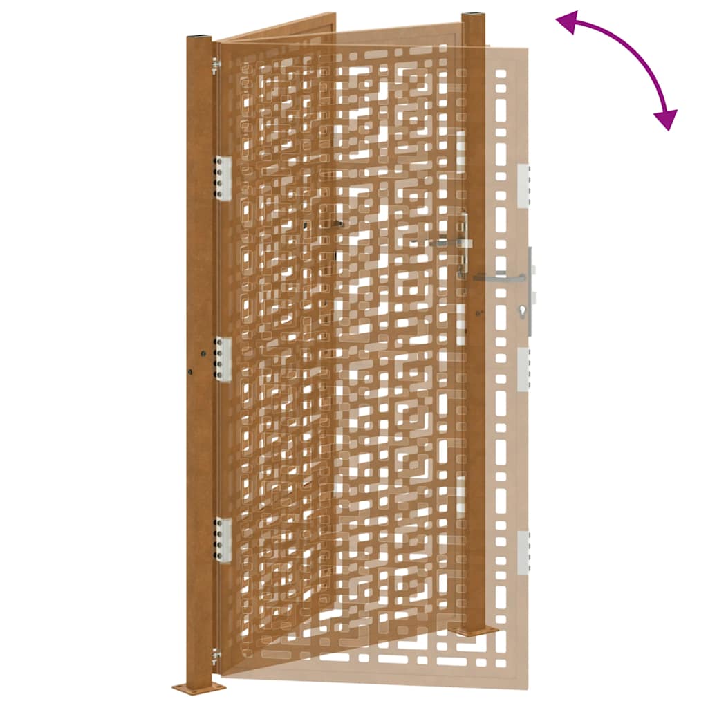 vidaXL Porte de jardin acier résistant aux intempéries design croisé
