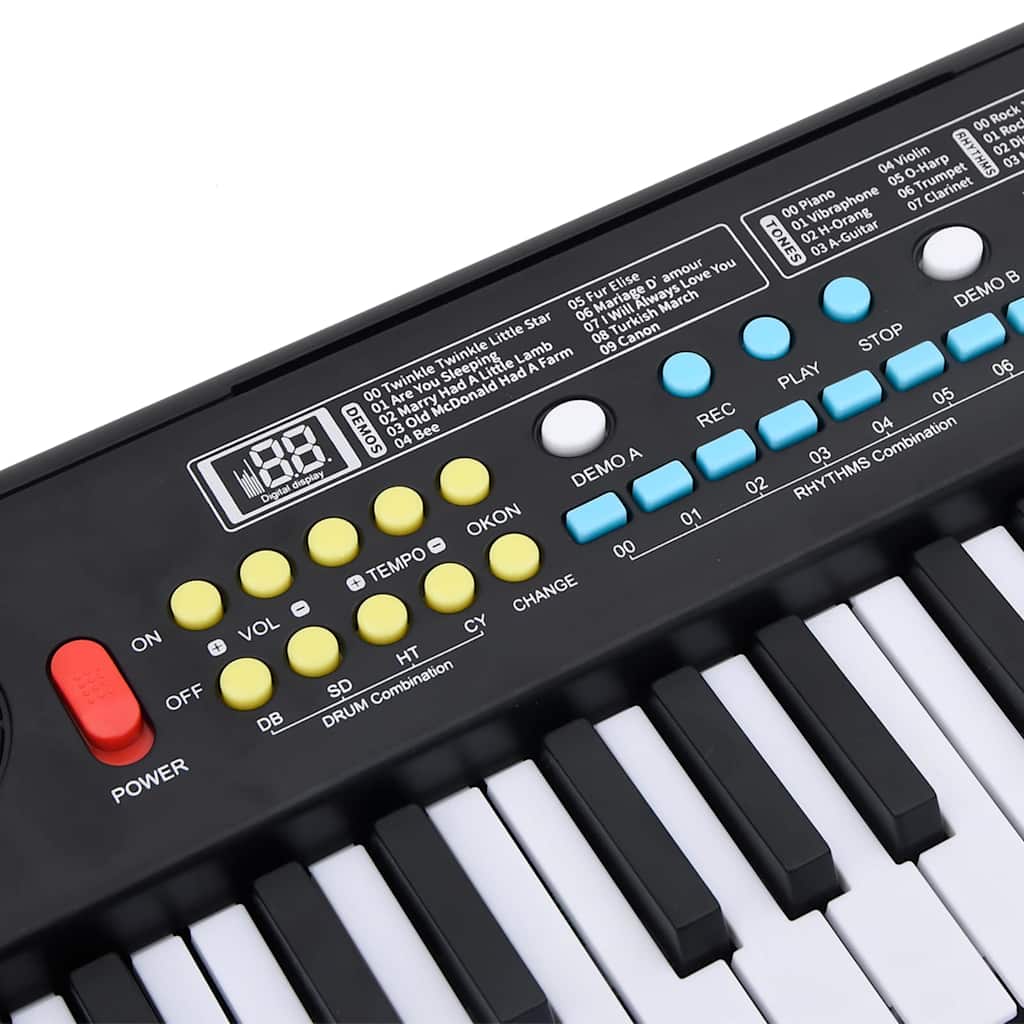 vidaXL Clavier de piano électrique 37 touches et microphone d'enfants