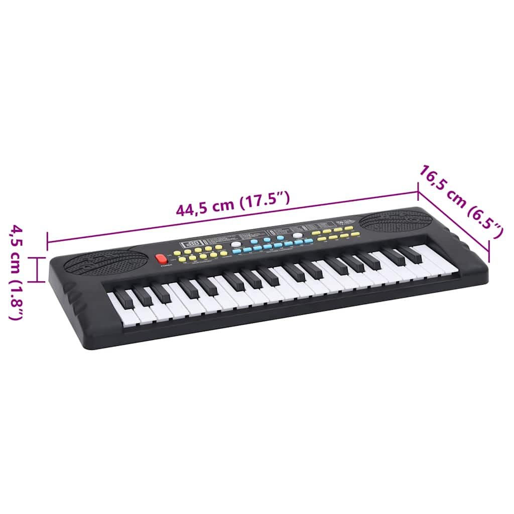 vidaXL Clavier de piano électrique 37 touches et microphone d'enfants