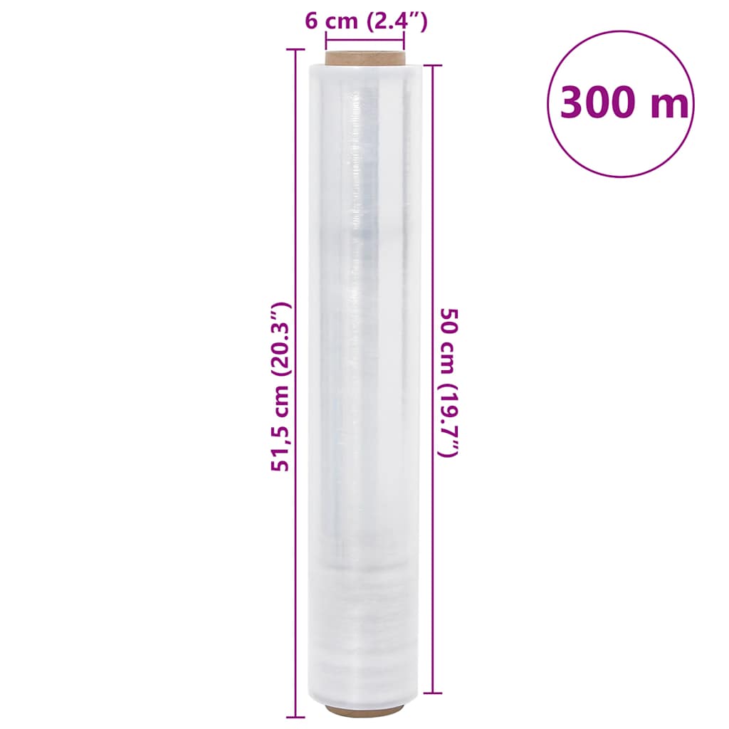 vidaXL Film étirable 2 pcs transparent 17 μm 50 cm x 300 m