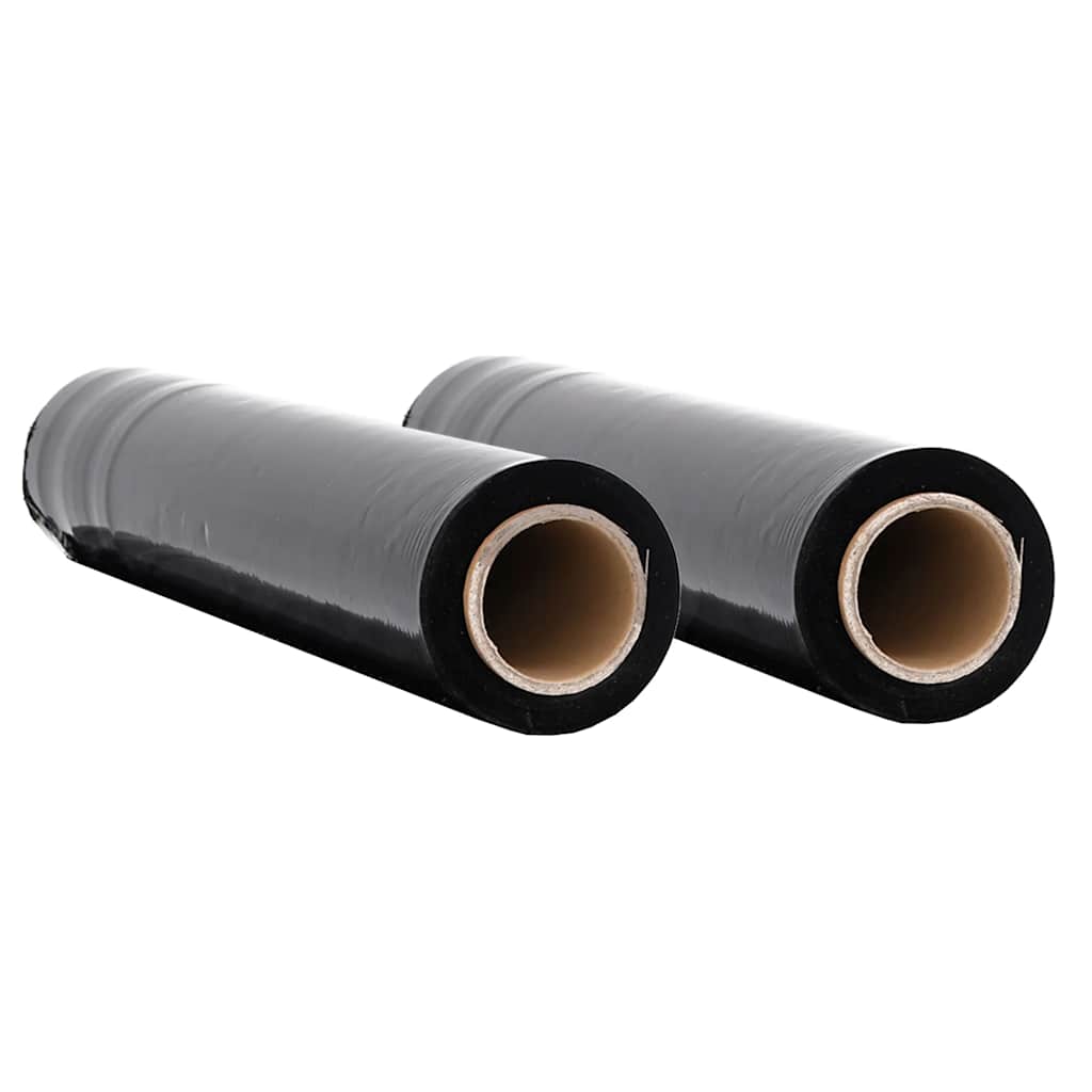 vidaXL Film étirable 2 pcs noir 17 μm 50 cm x 300 m