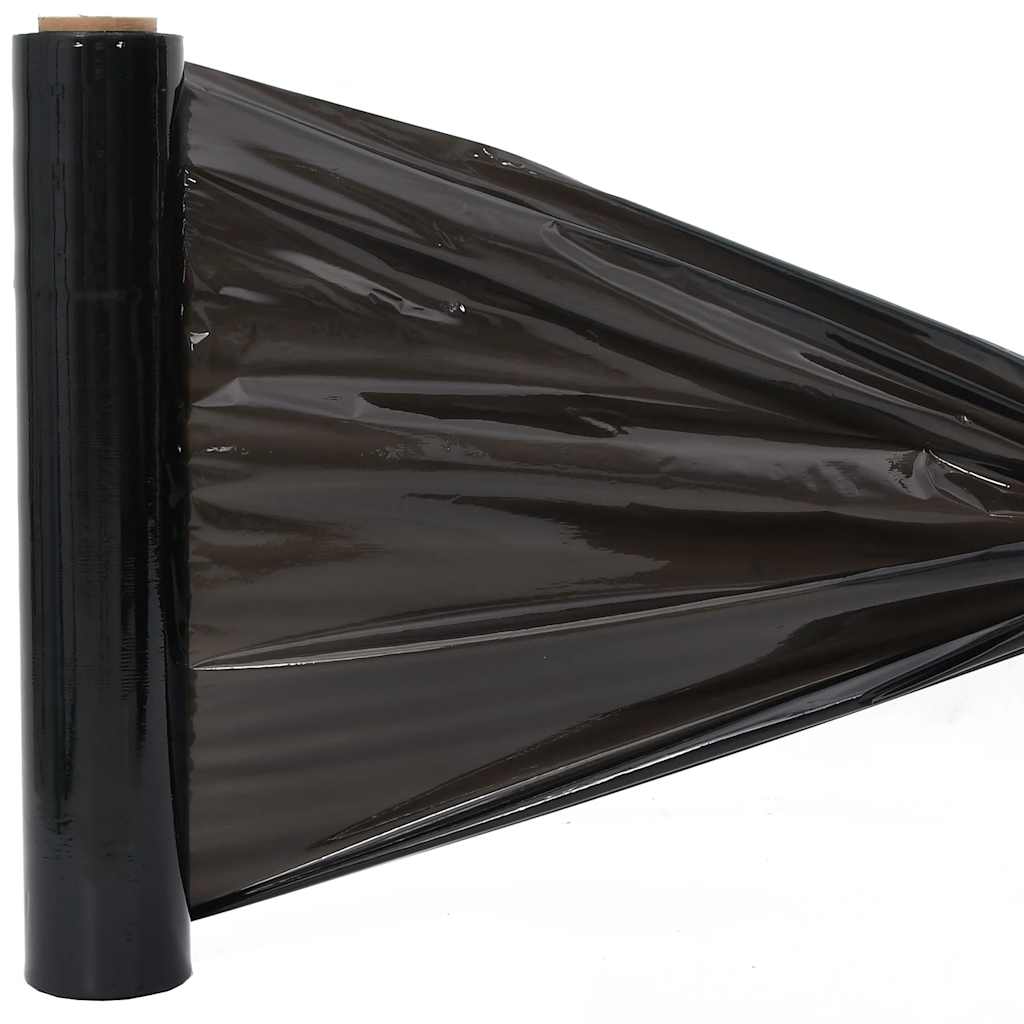 vidaXL Film étirable 2 pcs noir 17 μm 50 cm x 300 m