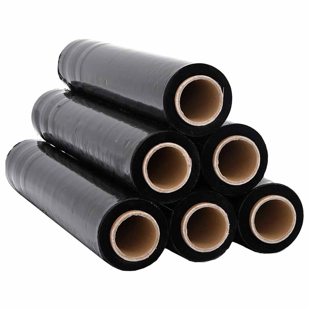 vidaXL Film étirable 6 pcs noir 20 μm 50 cm x 300 m