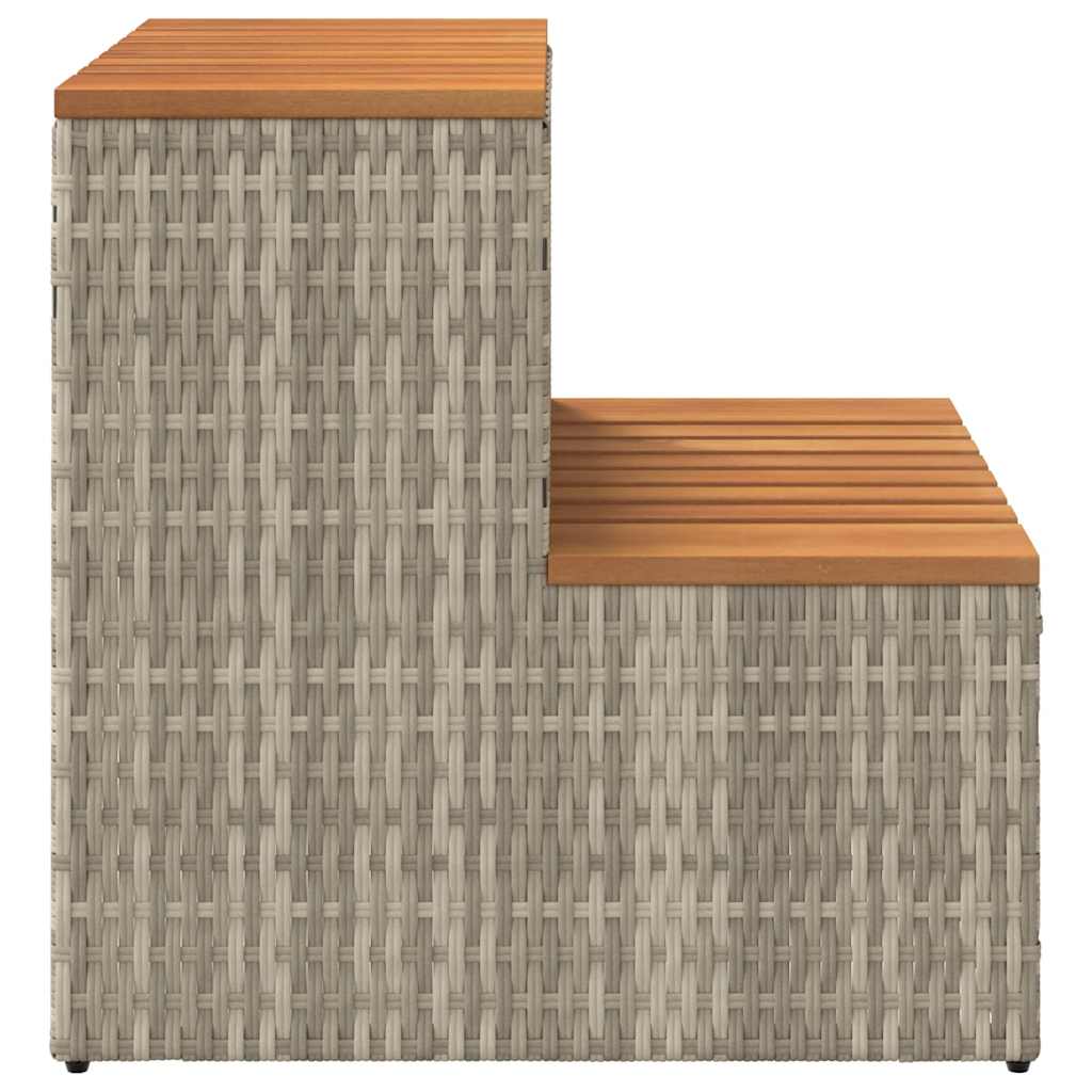 VidaXL Marche bain à remous gris clair 50x50x50,5 cm acacia massif