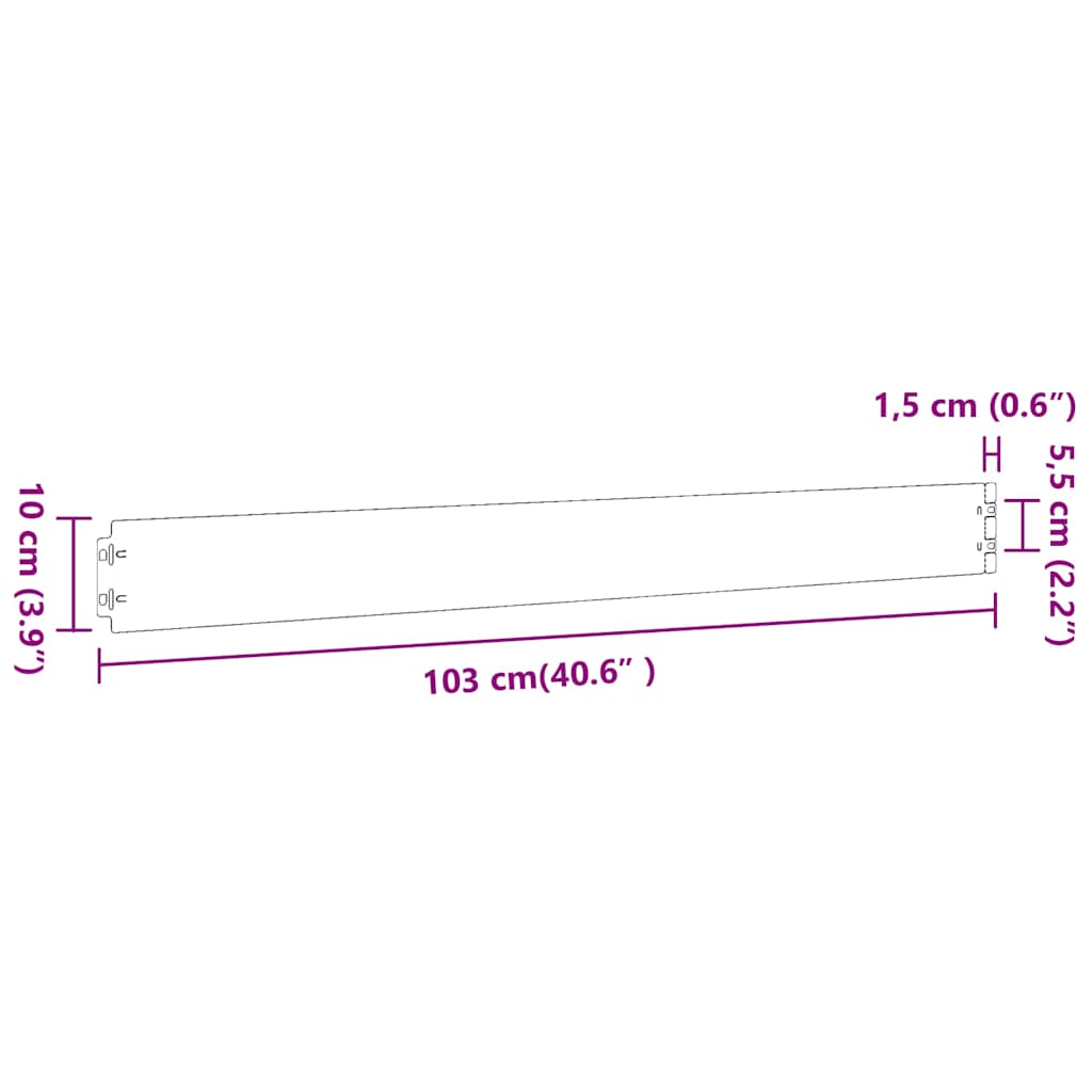vidaXL Bordures de pelouse 50 pcs noir 10x103 cm acier laminé à froid