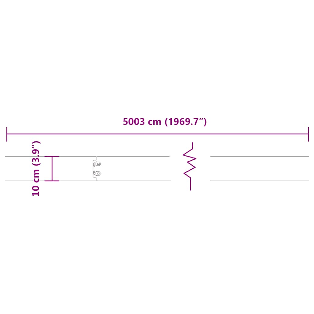 vidaXL Bordures de pelouse 50 pcs noir 10x103 cm acier laminé à froid