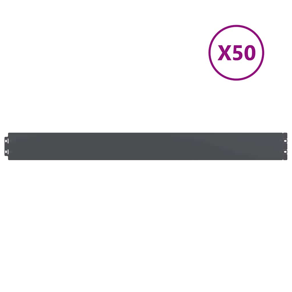 vidaXL Bordures pelouse 50pcs anthracite 10x103cm acier laminé à froid
