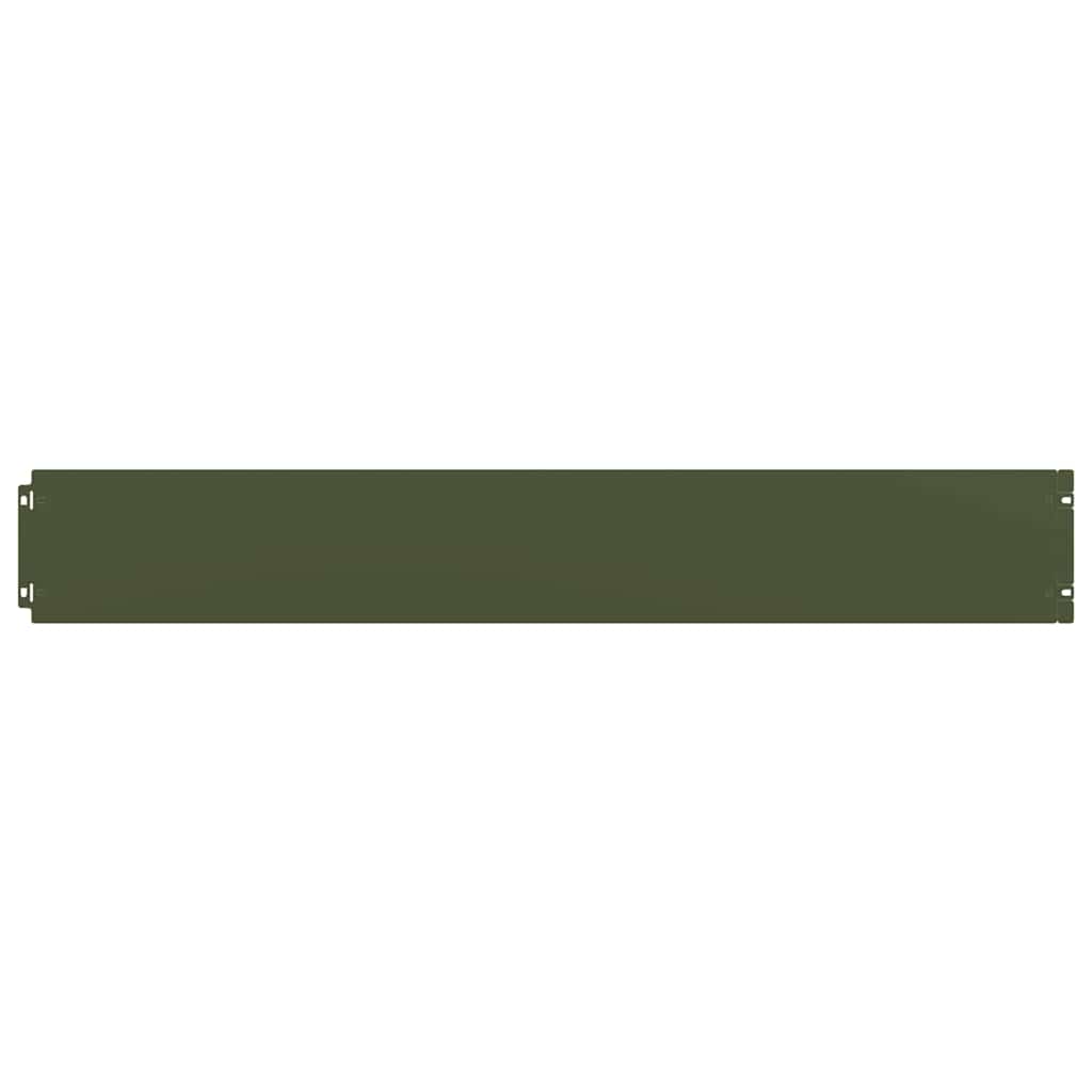 vidaXL Bordures pelouse 10pcs vert olive 15x103cm acier laminé à froid