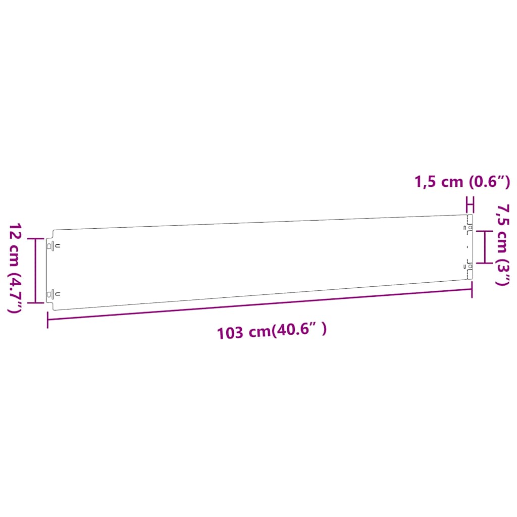 vidaXL Bordures pelouse 50pcs anthracite 15x103cm acier laminé à froid