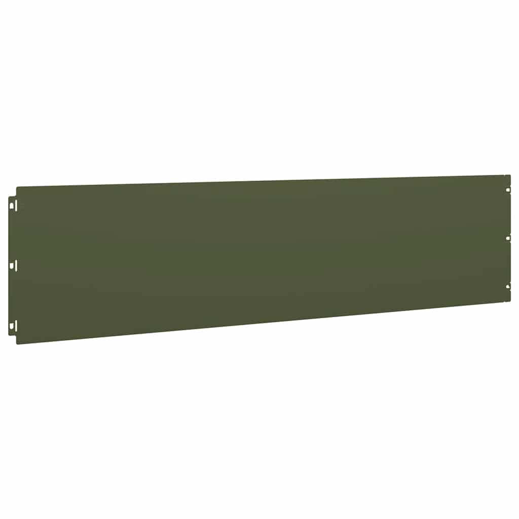 vidaXL Bordures pelouse 20pcs vert olive 25x103cm acier laminé à froid