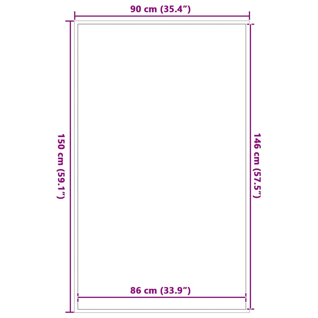 vidaXL Paillasson marron 90x150 cm