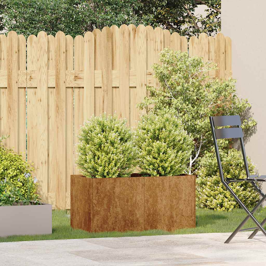 vidaXL Jardinière rouillé 80x40x40 cm acier inoxydable