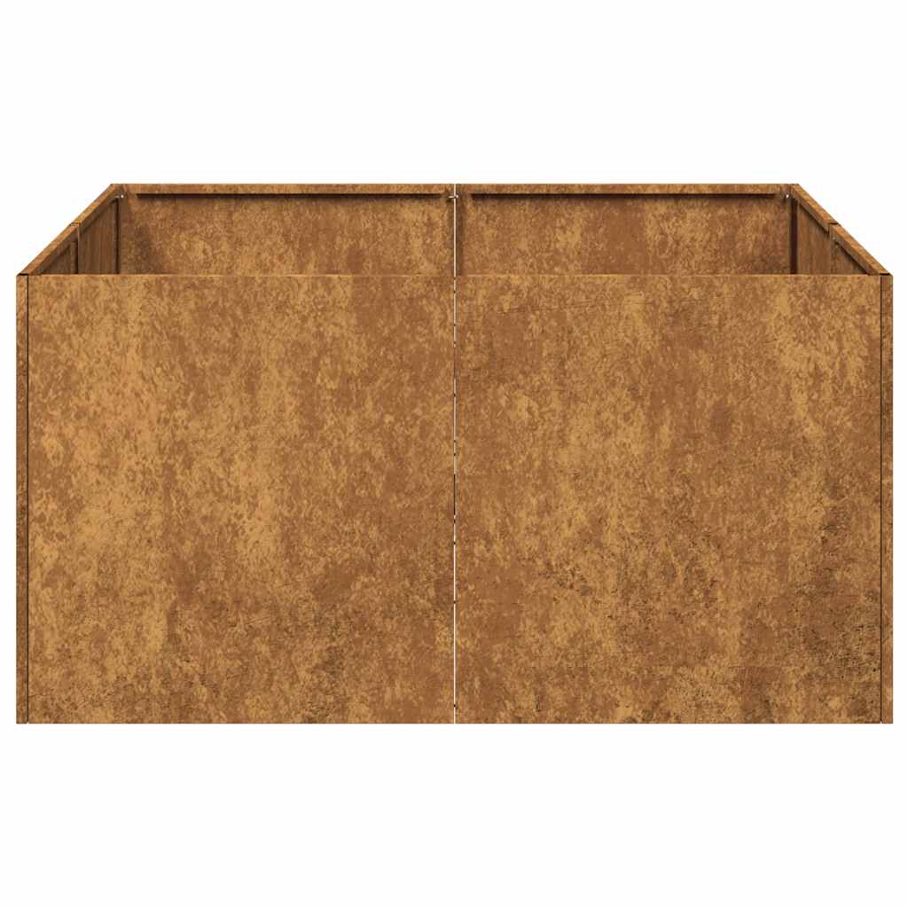 vidaXL Jardinière rouillé 80x80x40 cm acier inoxydable