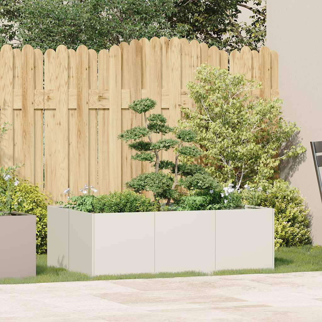 vidaXL Jardinière blanc 120x80x40 cm acier