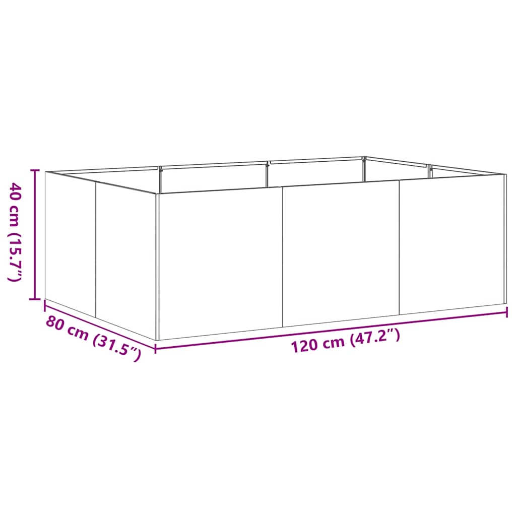 vidaXL Jardinière blanc 120x80x40 cm acier